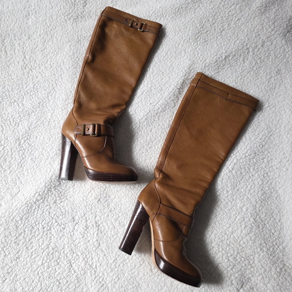 Coach Leighton leather knee high boots with buckle detail - Picture 3 of 8